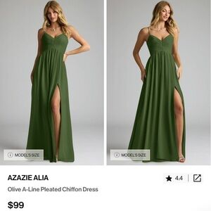 Azazie Alia Olive Green Bridesmaid Dress